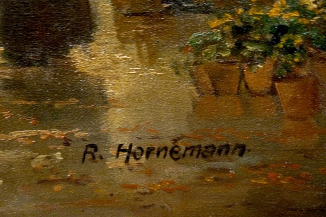 Oil painting City life R. Hornemann - 6