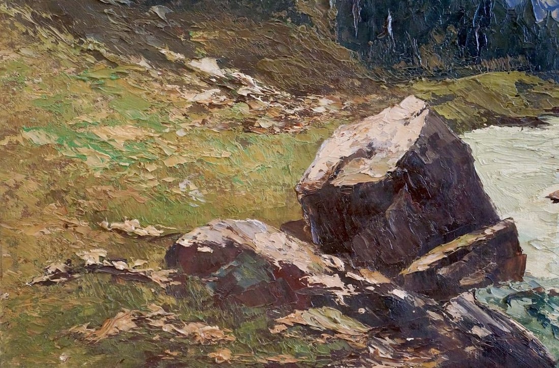Oil painting Mountain freshness - 2