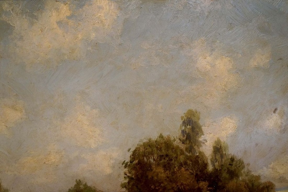 Oil painting Farm road H. Paul-Leba - 4