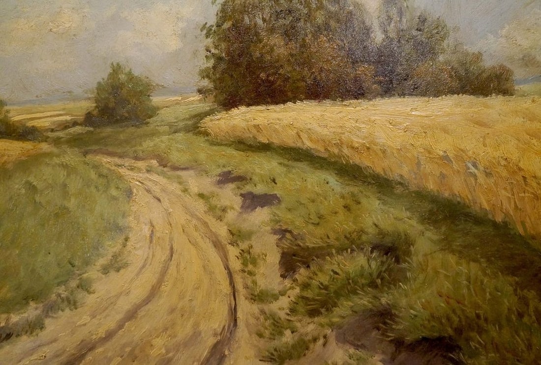 Oil painting Farm road H. Paul-Leba - 5