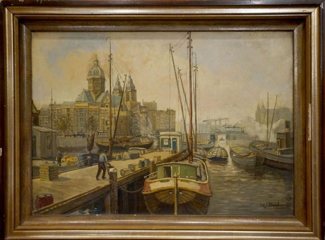 Oil painting City life landscape: Title: Oil painting City life landscape Description: NoVerne 203 *** ABOUT THIS PAINTING *** * TITLE: "City life landscape" * ARTISTS: Unknown artist * SIZE: 50x71 cm/'19.68x27.95 inches' * MEDIUM: oi