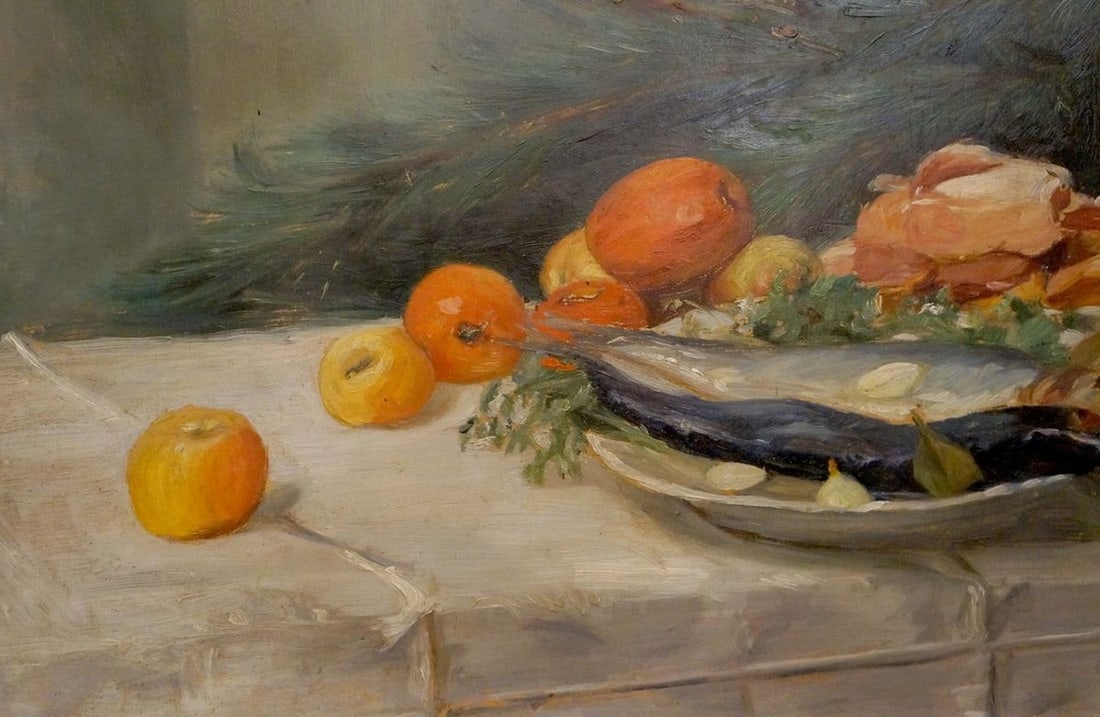 Oil painting Food on the table Michebou A. - 2