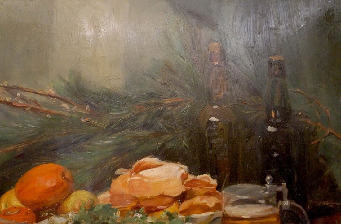 Oil painting Food on the table Michebou A. - 4