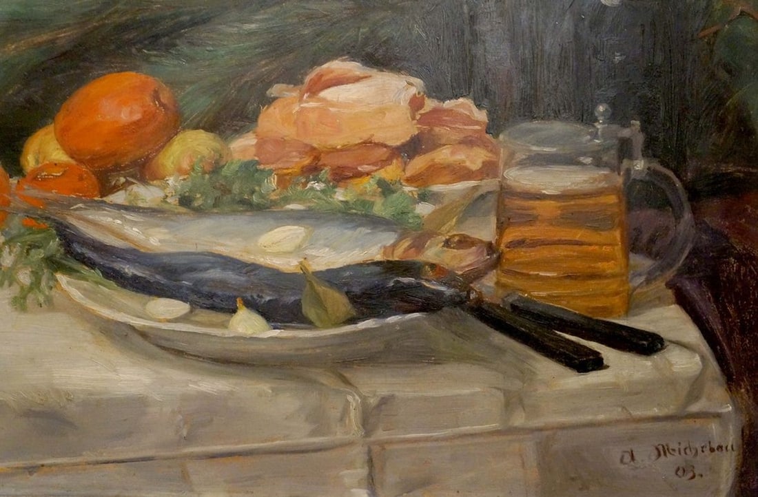 Oil painting Food on the table Michebou A. - 5