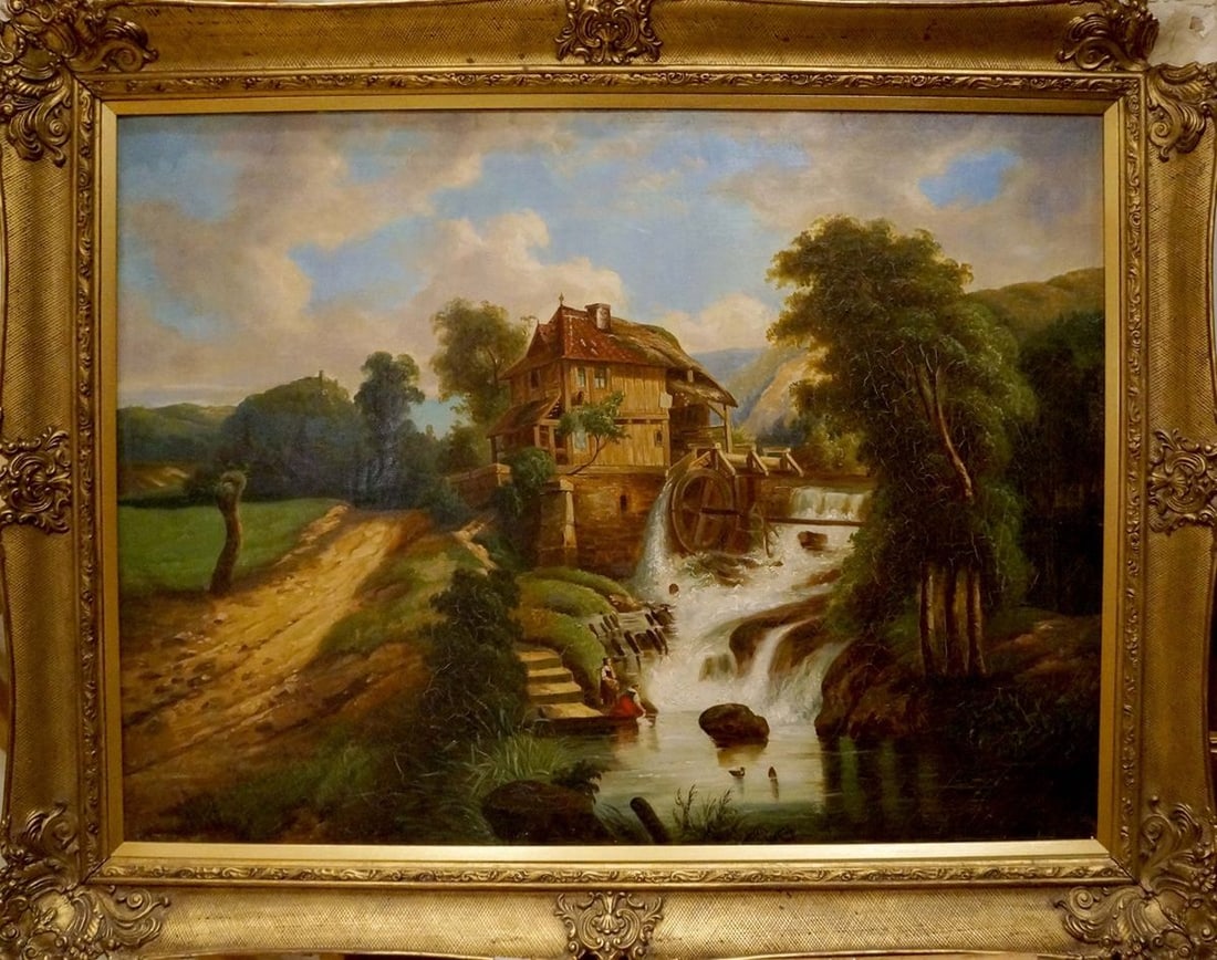 Oil painting Water Mill George Behrens (1 of 9)