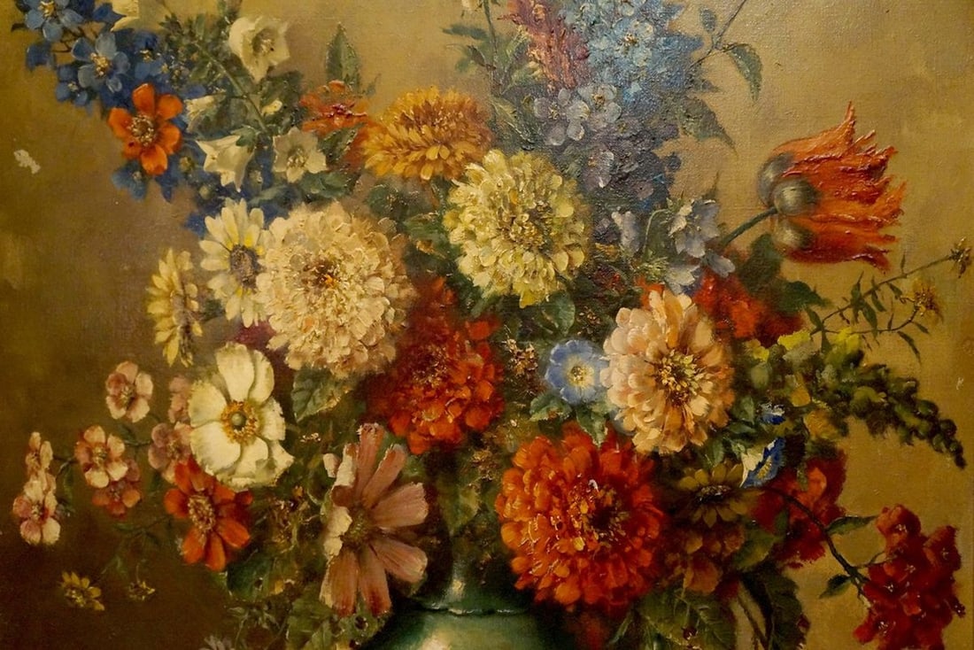 Oil painting Autumn flowers - 3