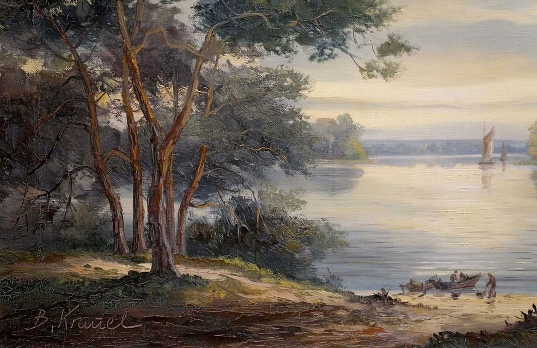 Oil painting River landscape - 2