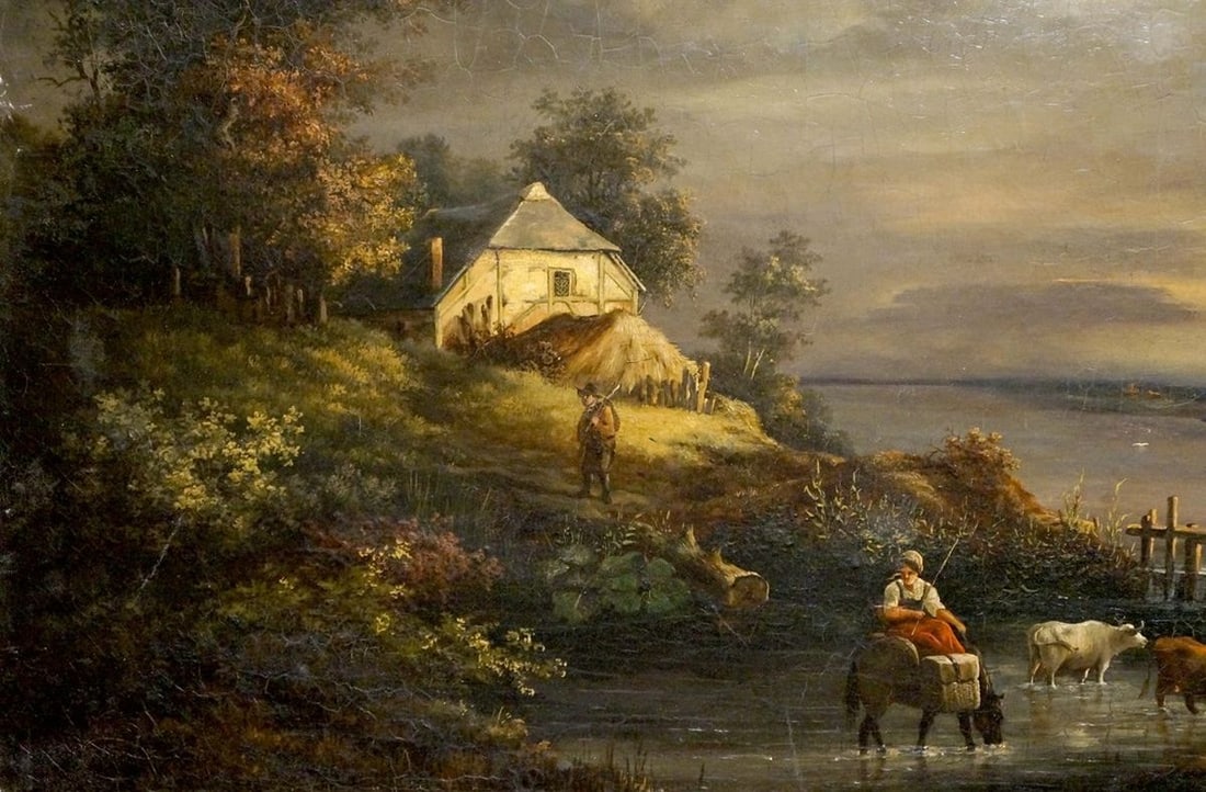 Oil painting House by the shore - 2
