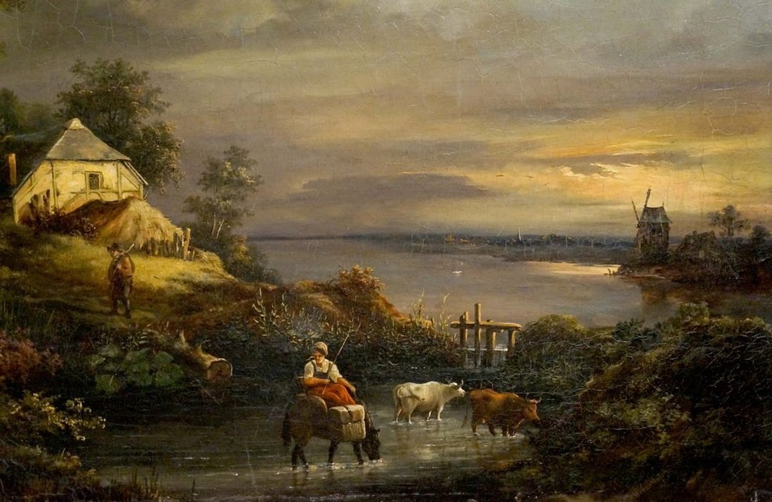 Oil painting House by the shore - 5