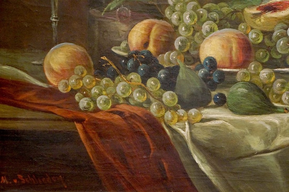 Oil painting Fruit on the table Schlieden M. - 2
