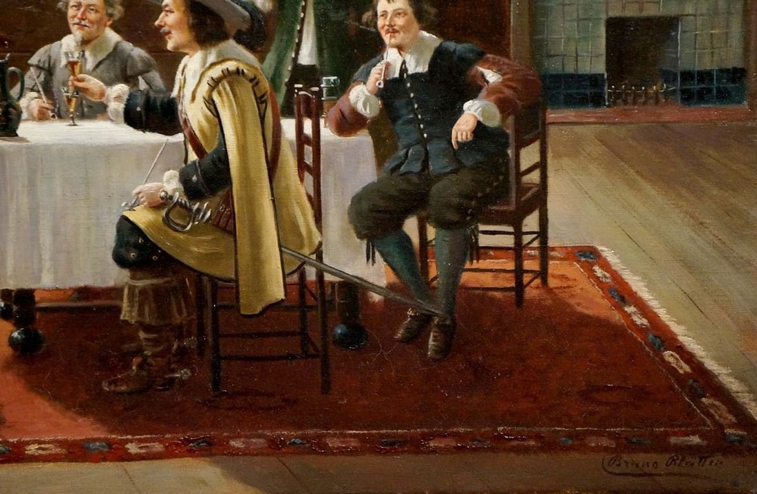 Oil painting Friends gathered - 5