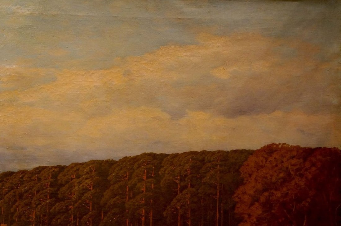 Oil painting Forest evening landscape Rudolph Hilgreve - 4