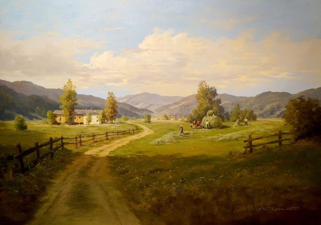 Oil painting Estate road Thomas J.H. (1 of 8)