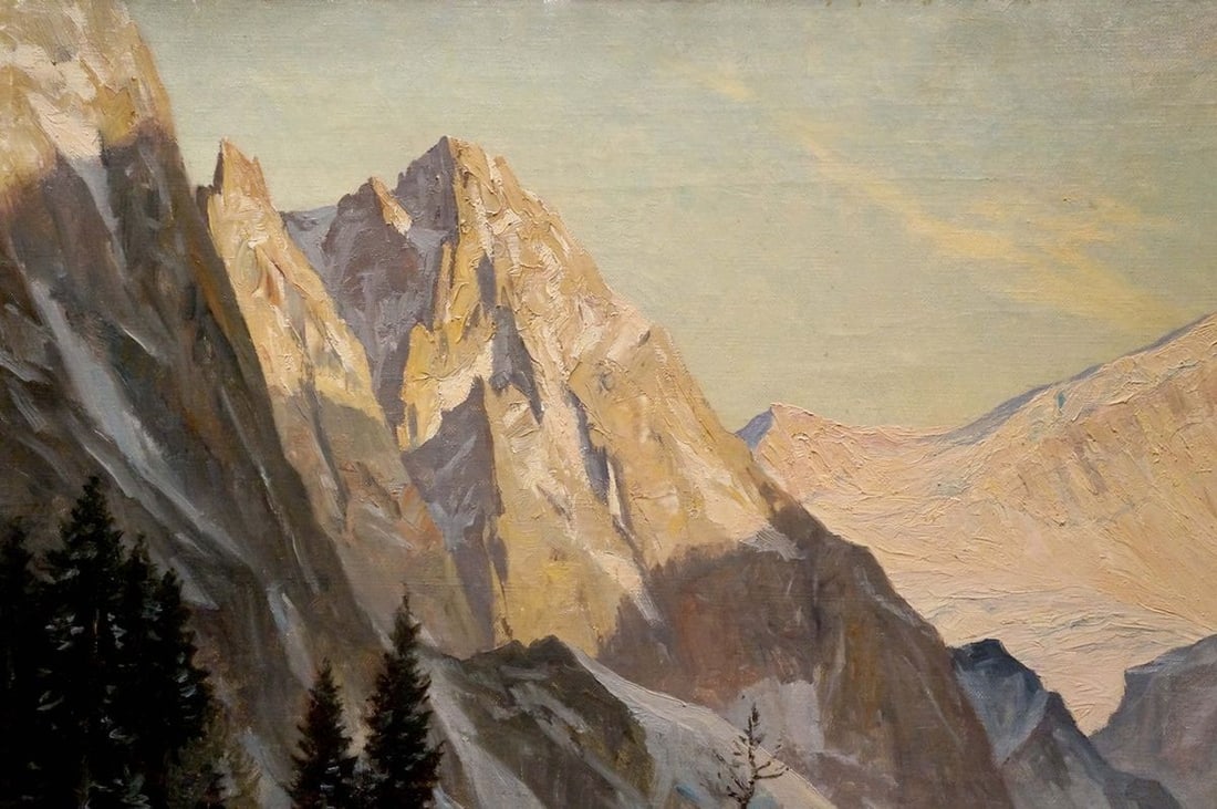 Oil painting Winter landscape Erwin Kettemann - 3