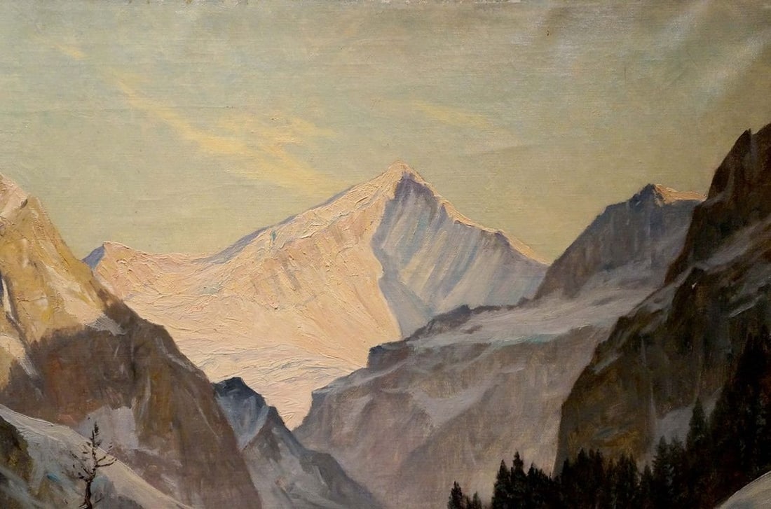 Oil painting Winter landscape Erwin Kettemann - 4