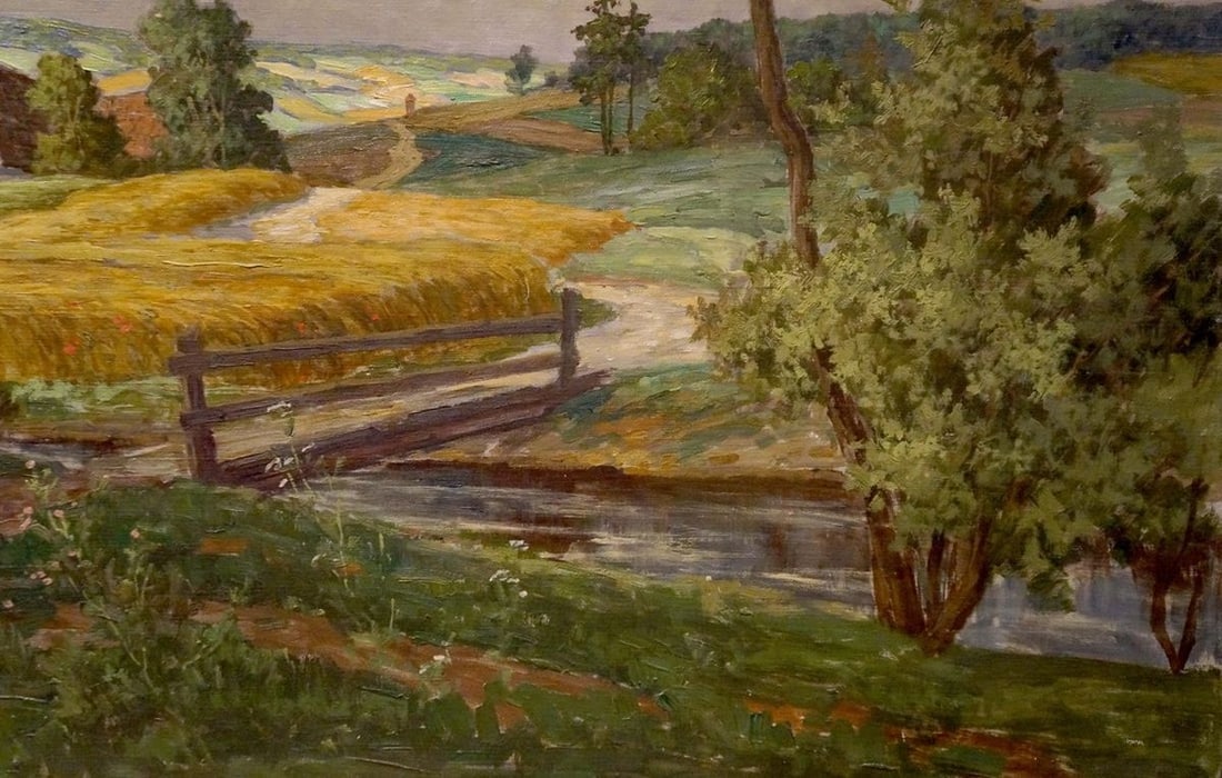Oil painting Landscape of the village Pawlitschek - 5