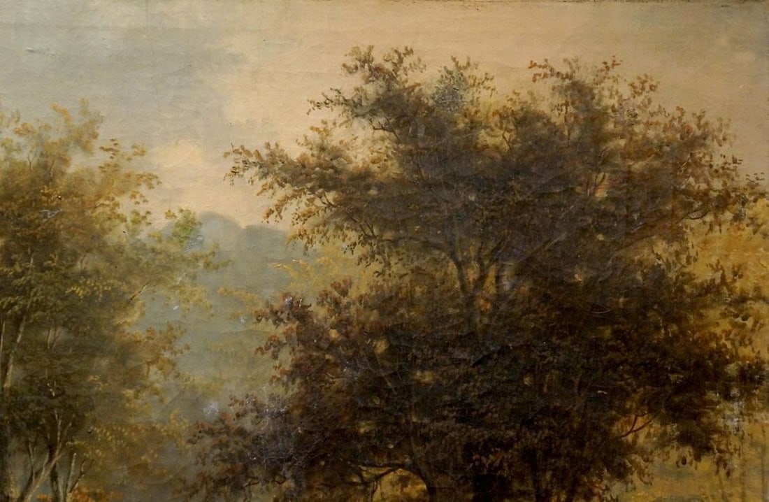 Oil painting House in the thick of the forest - 4