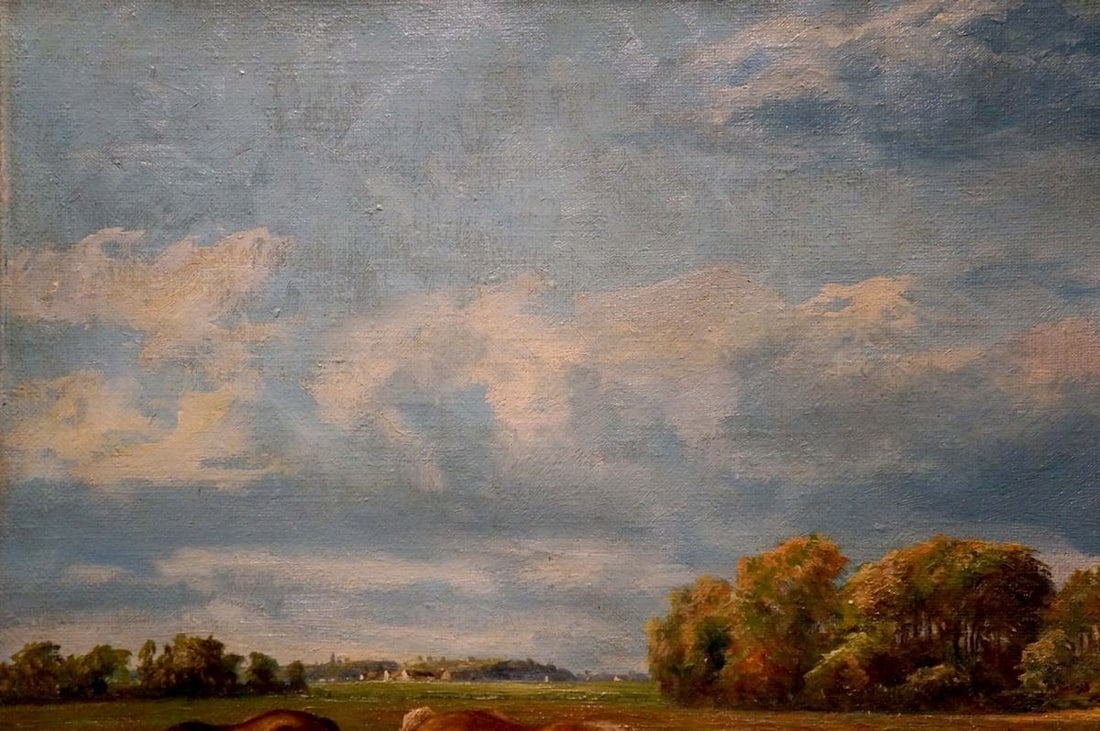 Oil painting Horses graze - 3