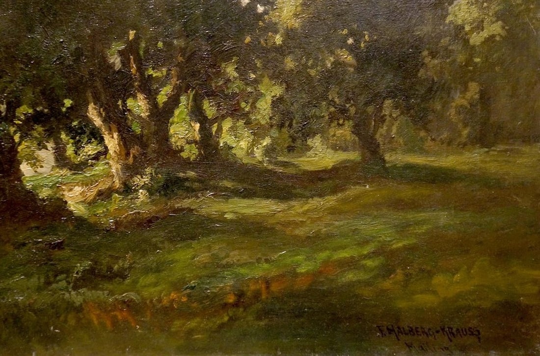 Oil painting Forest landscape Fritz Halberg-Krauss - 5