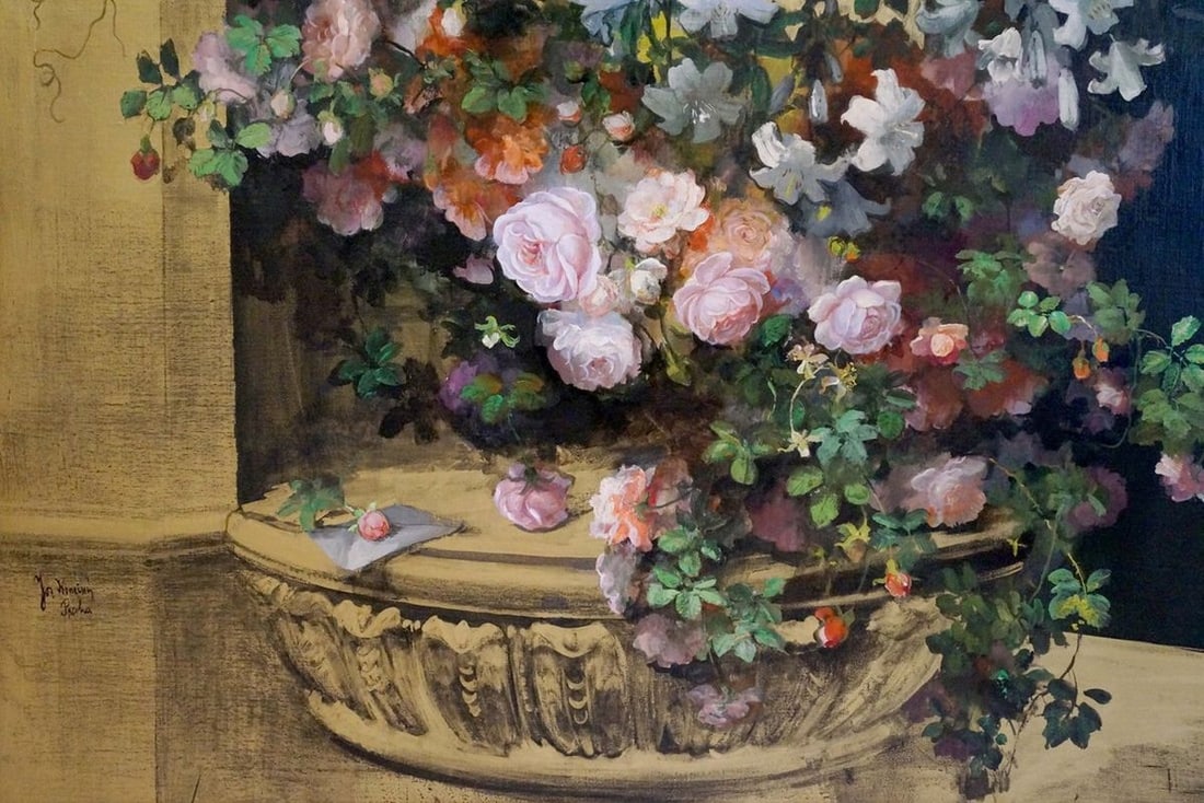 Oil painting Flowers on the balcony - 2