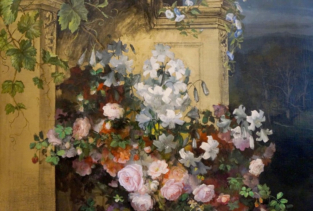 Oil painting Flowers on the balcony - 3