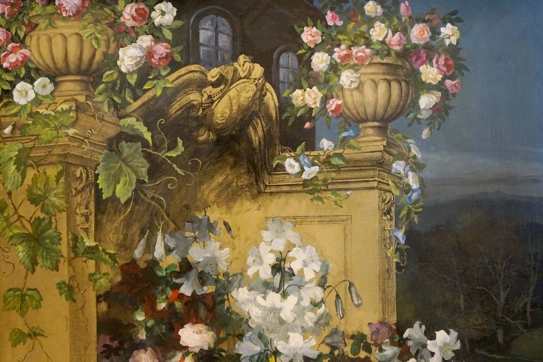Oil painting Flowers on the balcony - 4