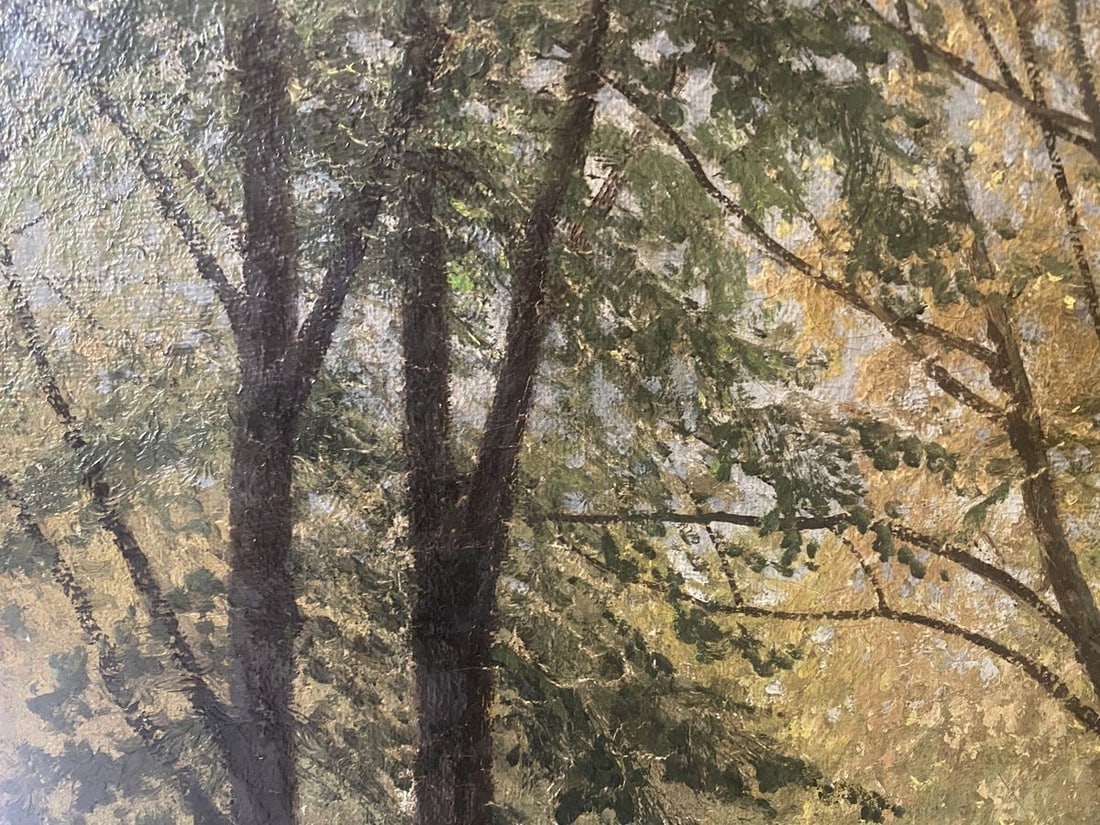 Oil painting Forest park European artist - 2
