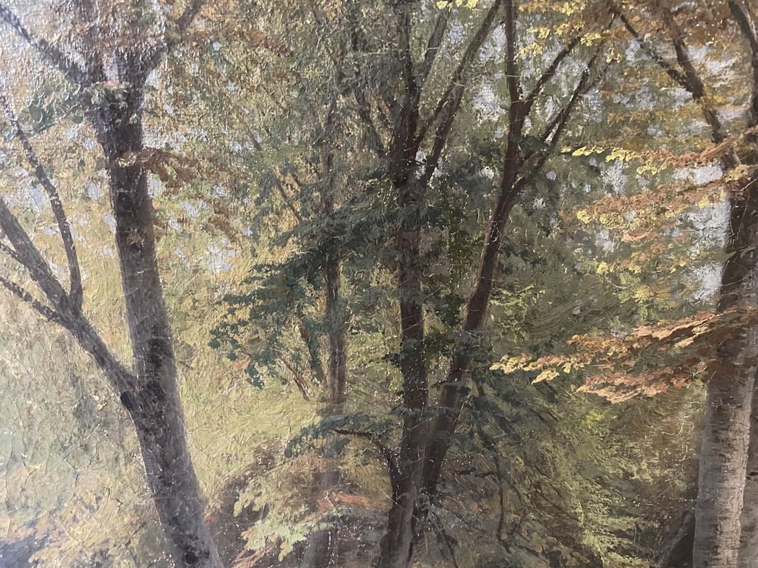 Oil painting Forest park European artist - 4