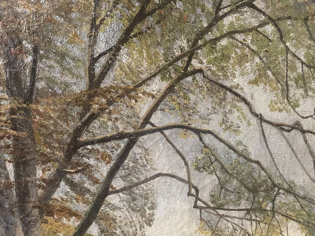 Oil painting Forest park European artist - 5