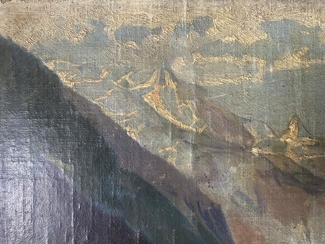 Oil painting Mountain river Albert Jean Adolphe - 2