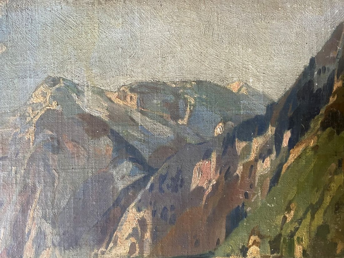 Oil painting Mountain river Albert Jean Adolphe - 3