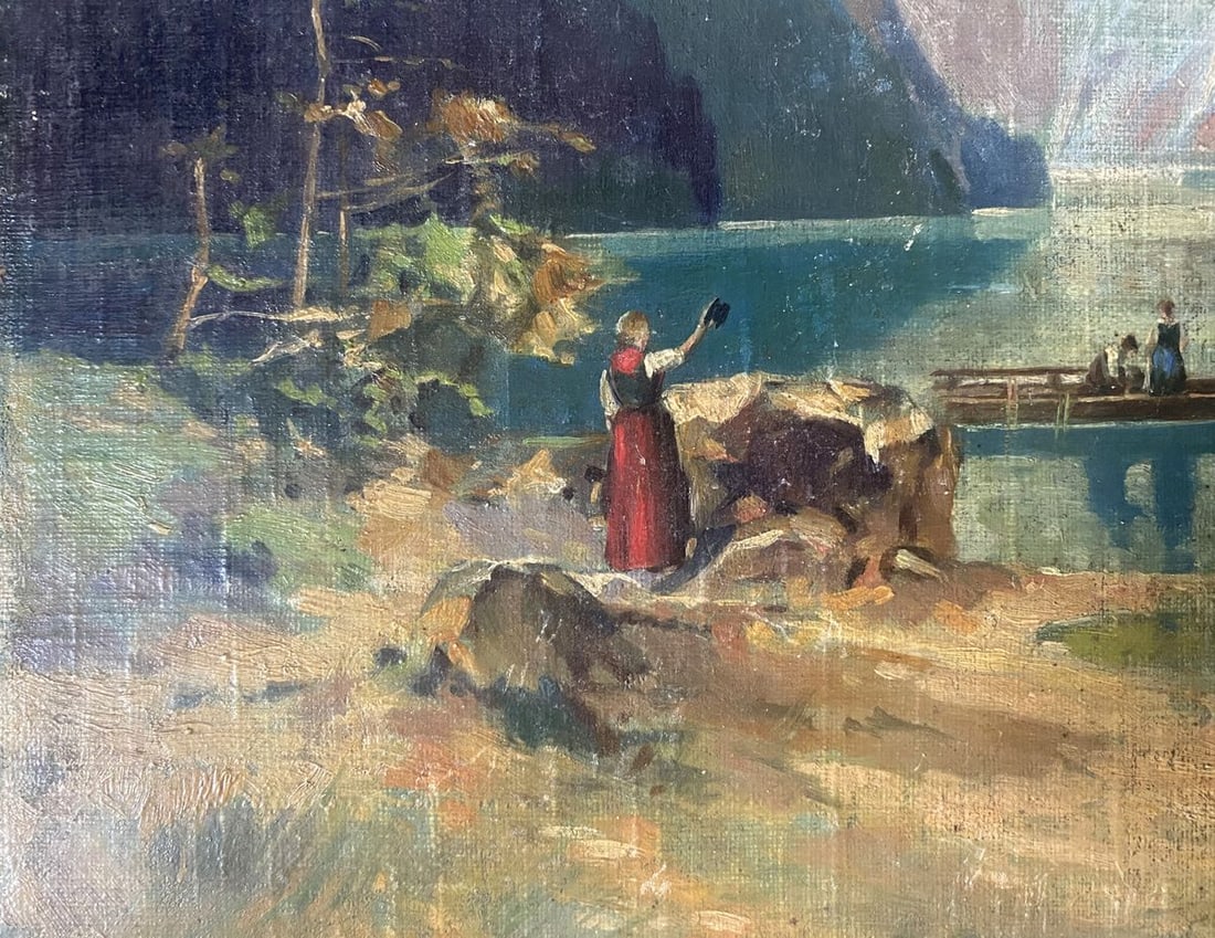 Oil painting Mountain river Albert Jean Adolphe - 4