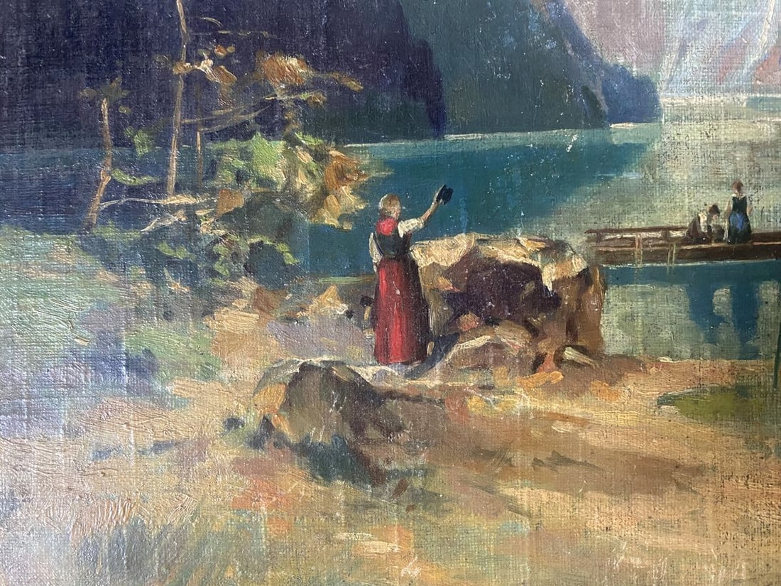 Oil painting Mountain river Albert Jean Adolphe - 5
