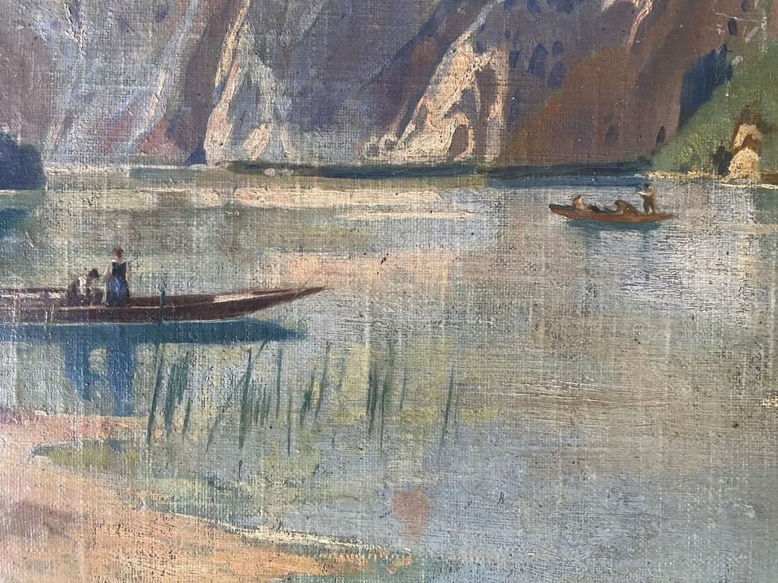 Oil painting Mountain river Albert Jean Adolphe - 6