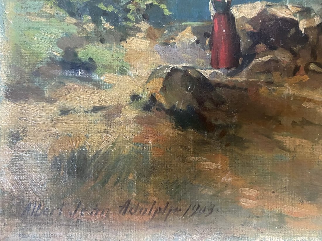 Oil painting Mountain river Albert Jean Adolphe - 7