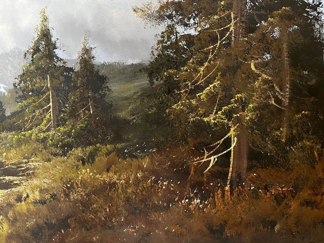 Oil painting Lake in the forest European artist - 5
