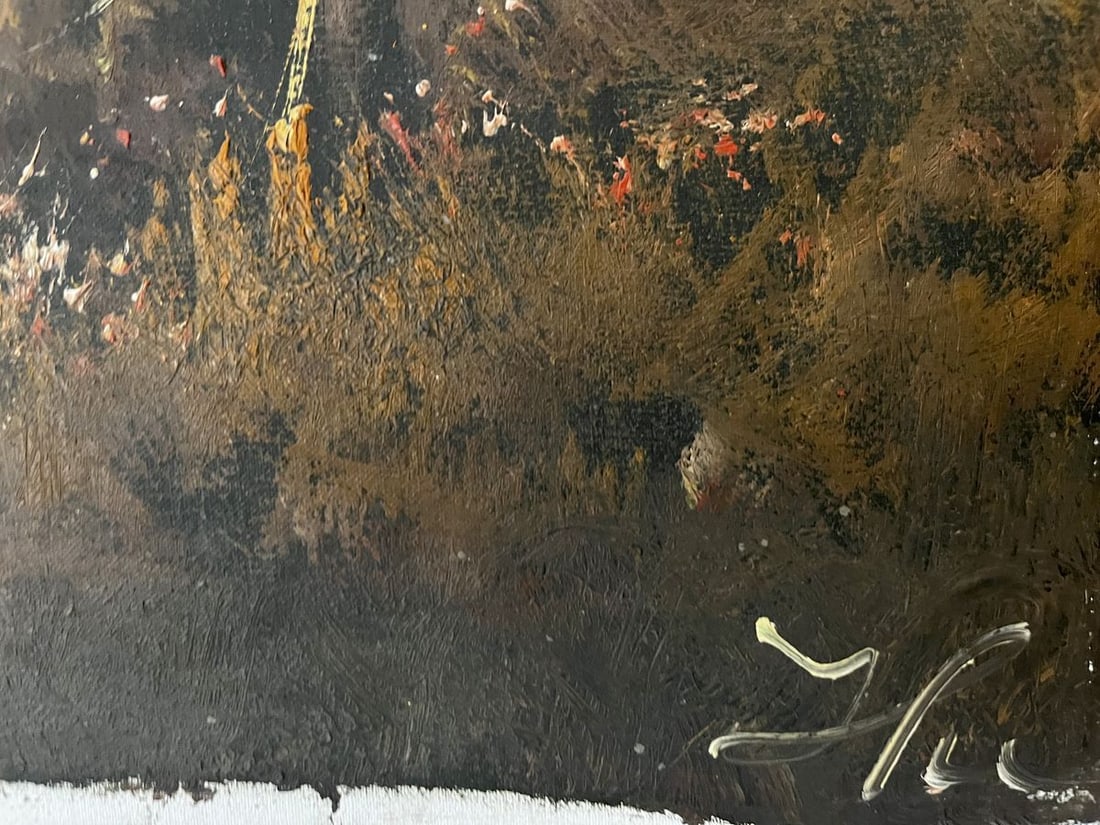 Oil painting Lake in the forest European artist - 6