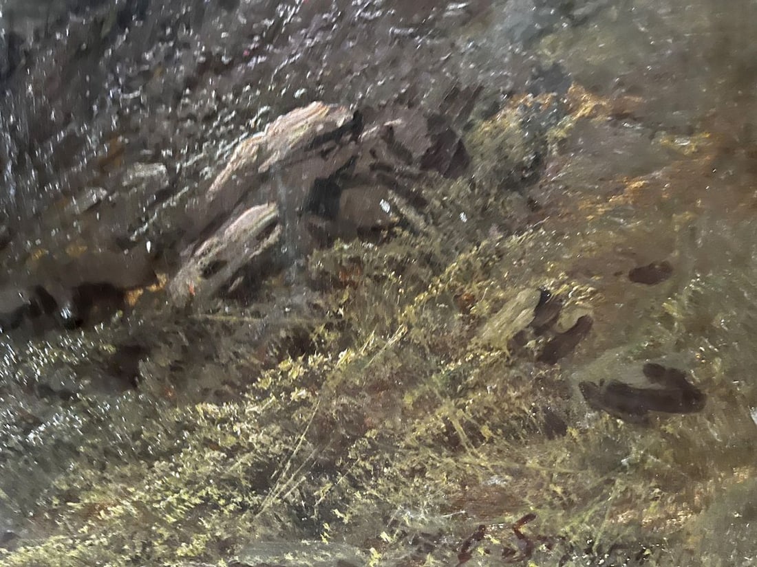 Oil painting Mountain Creek European artist - 6