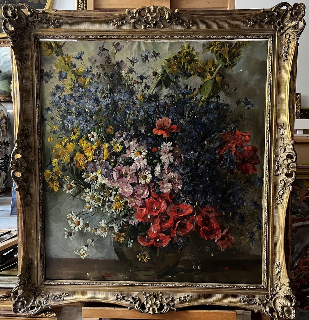 Oil painting Summer flowers Hermann Fricke (1 of 12)