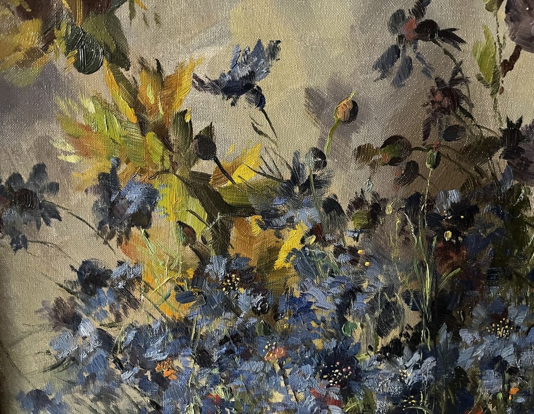 Oil painting Summer flowers Hermann Fricke - 2