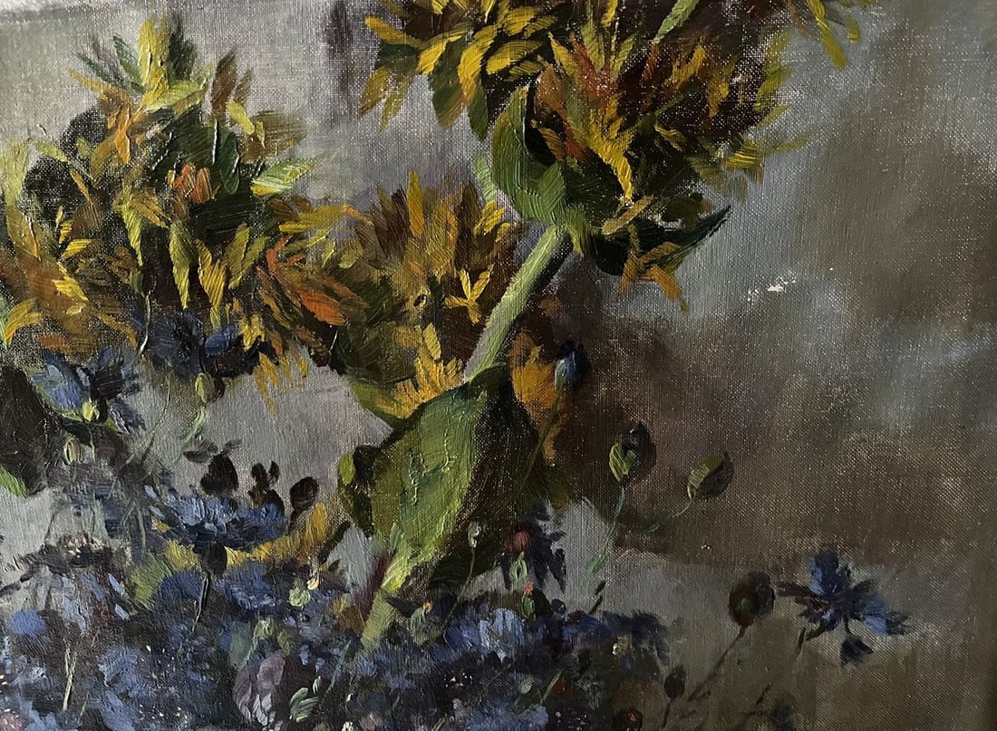 Oil painting Summer flowers Hermann Fricke - 4