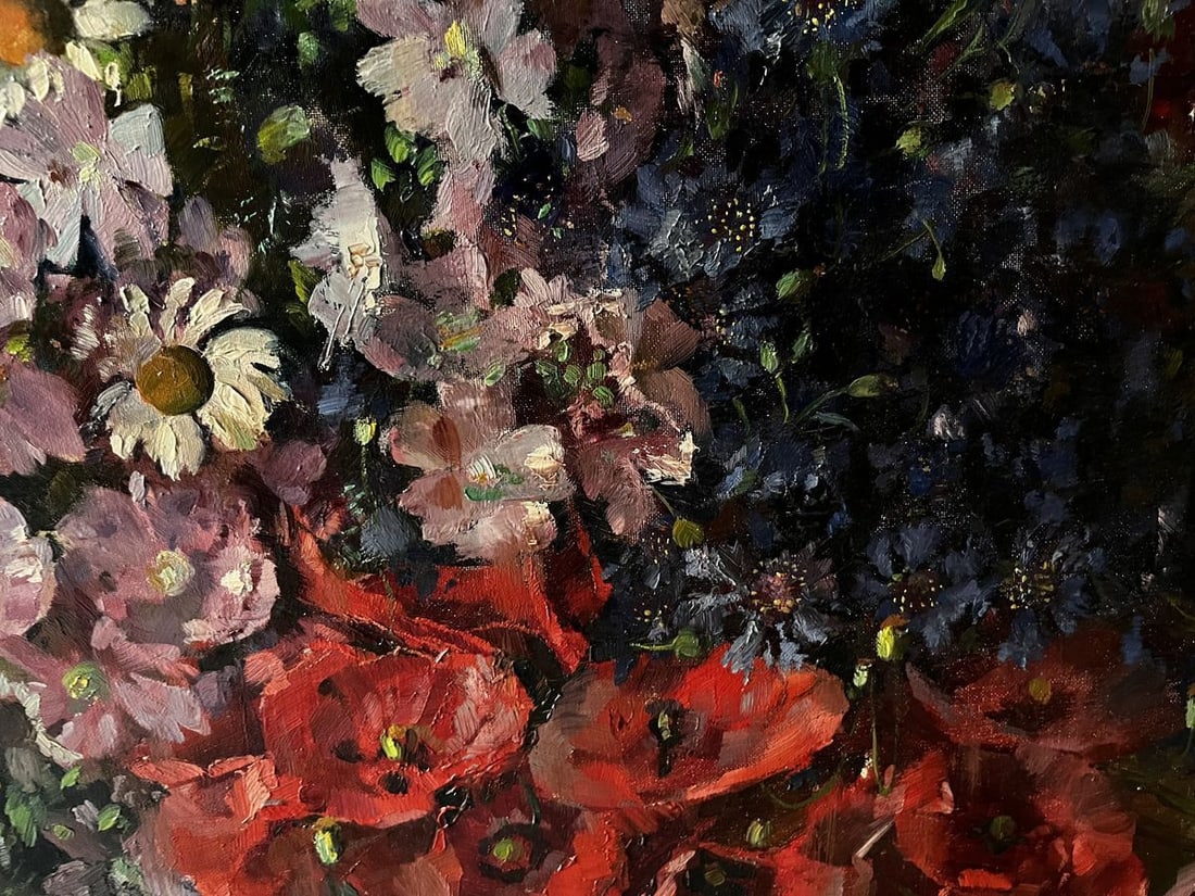 Oil painting Summer flowers Hermann Fricke - 9