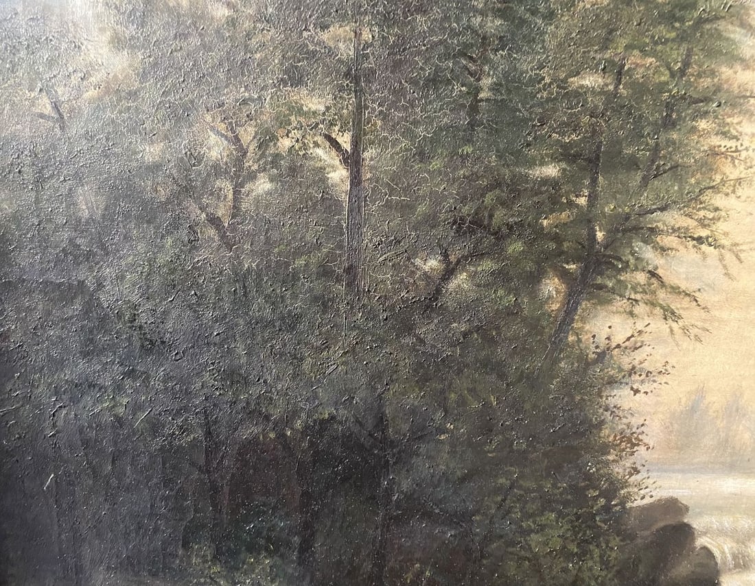 Oil painting House near the river European artist - 3