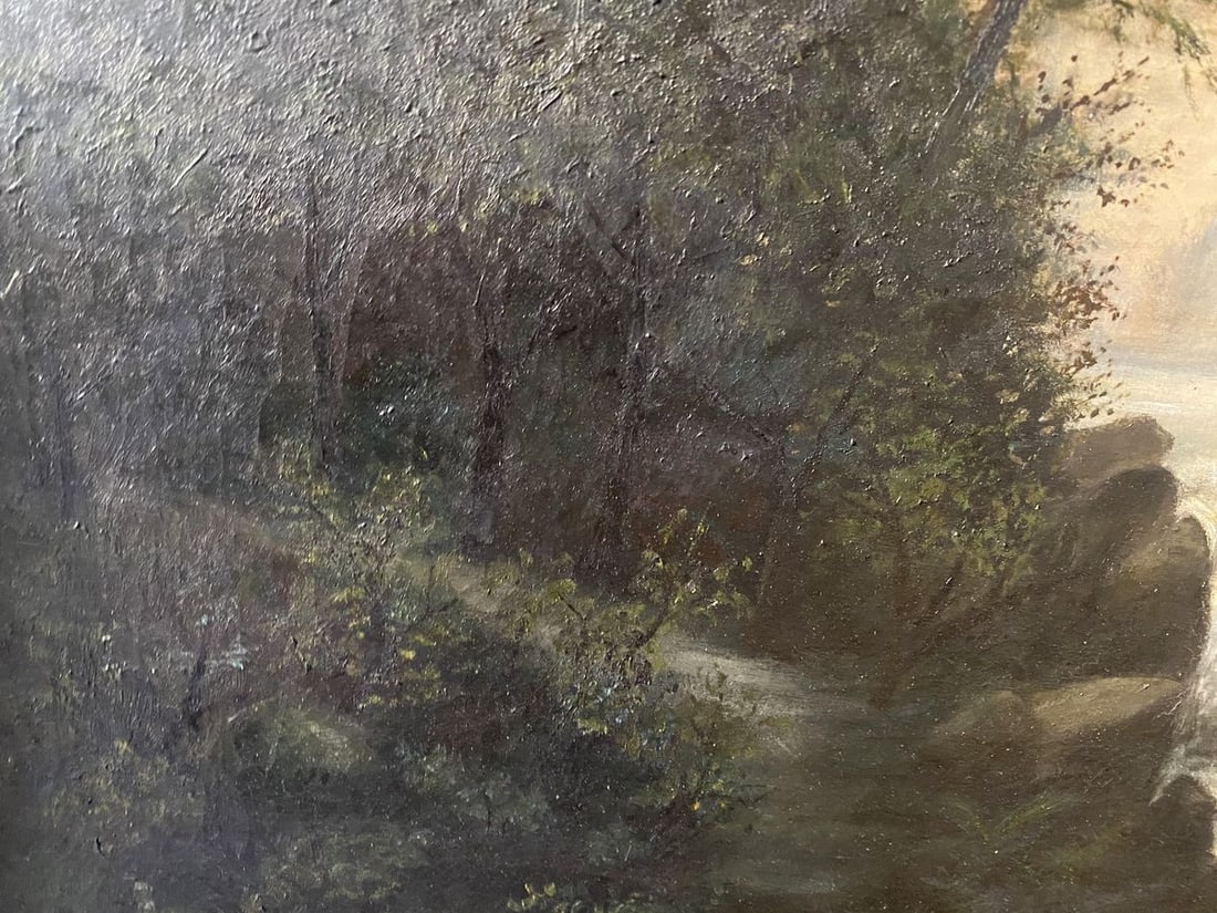 Oil painting House near the river European artist - 4