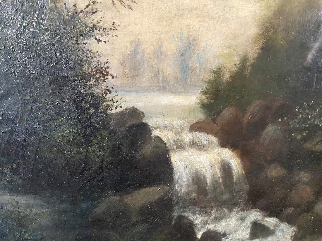 Oil painting House near the river European artist - 5