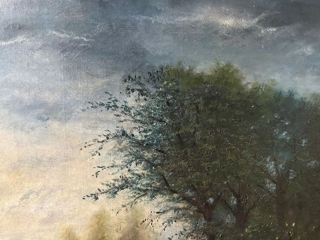 Oil painting House near the river European artist - 7