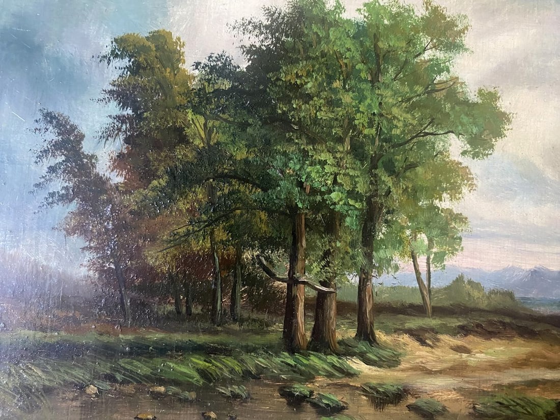 Oil painting Near the mountains European artist - 2