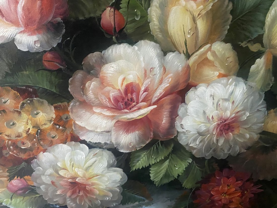Oil painting Flowers and fruits European artist - 4