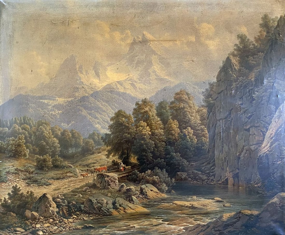 Oil painting Great mountains European artist: Title: Oil painting Great mountains European artist Description: NoVerne 385*** ABOUT THIS PAINTING **** TITLE: "Great mountains"* ARTISTS: European artist* SIZE: 58x69 cm/'22.83x27.16 inches'*