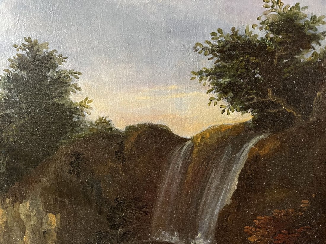 Oil painting Mountain waterfall European artist - 4